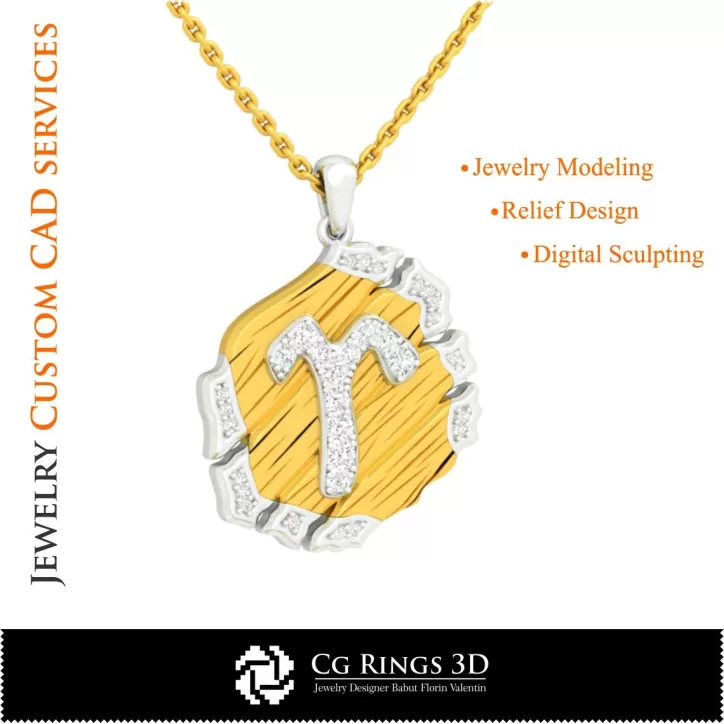 Ciondolo Zodiaco Ariete - CAD 3D