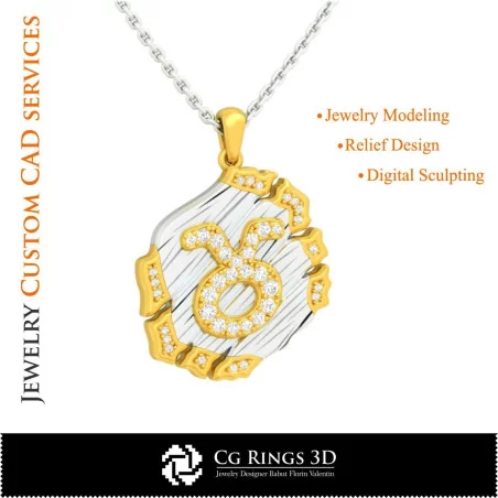 Taurus Zodiac Pendant - 3D CAD