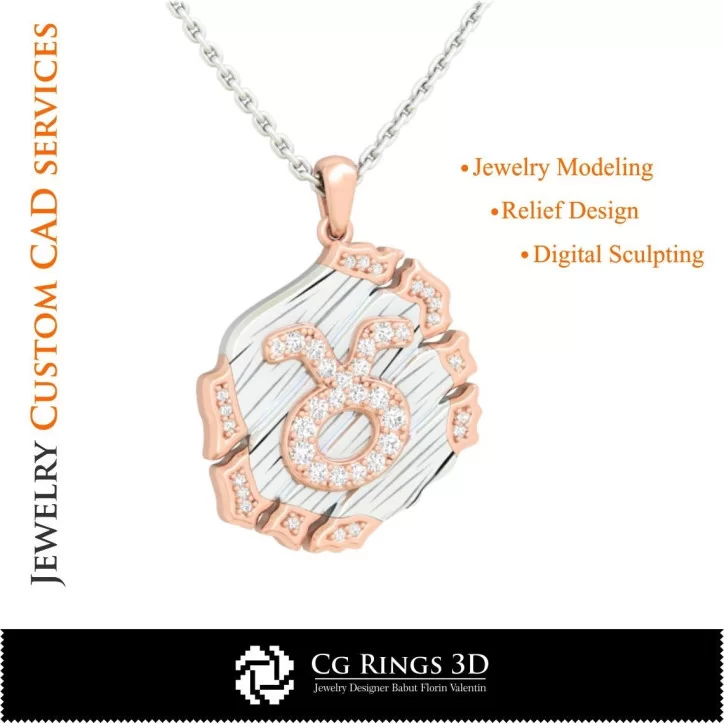 Taurus Zodiac Pendant - 3D CAD