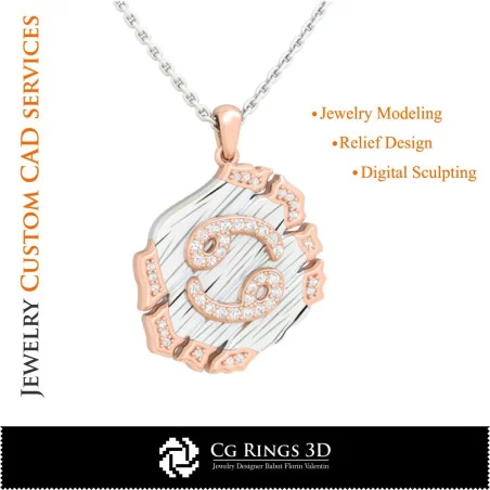 Cancer Zodiac Pendant - 3D CAD