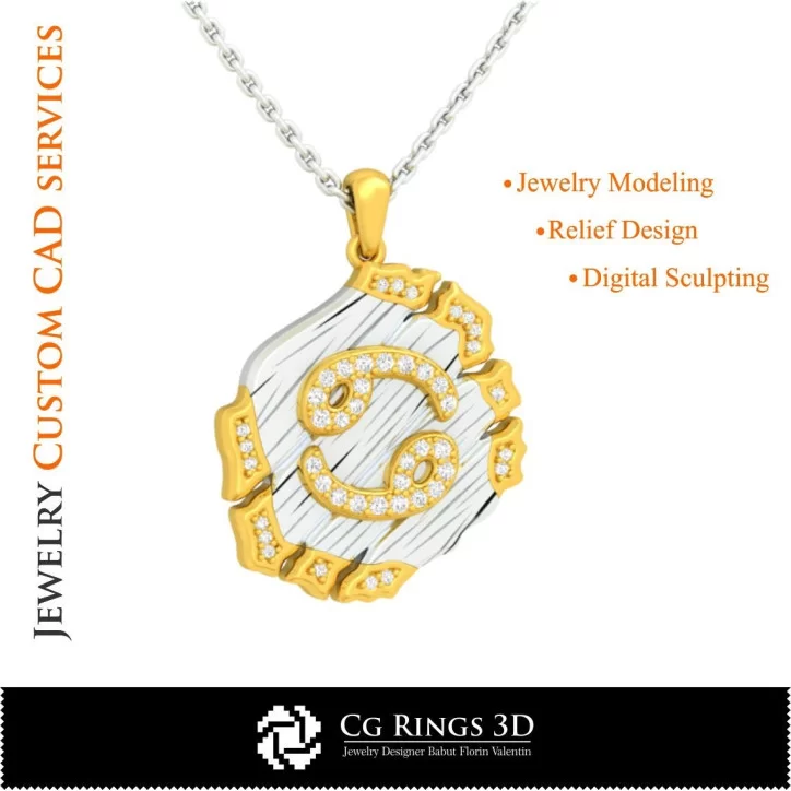 Cancer Zodiac Pendant - 3D CAD