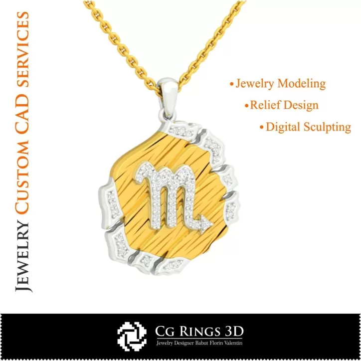 Pendentif Zodiaque Scorpion - DAO 3D