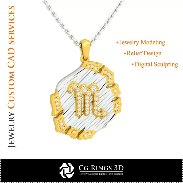 Pendentif Zodiaque Scorpion - DAO 3D