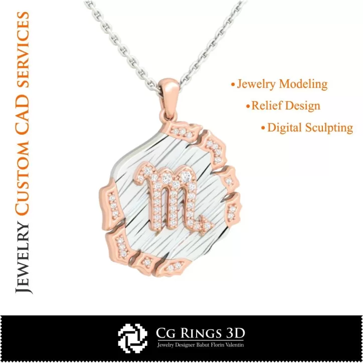 Pendentif Zodiaque Scorpion - DAO 3D