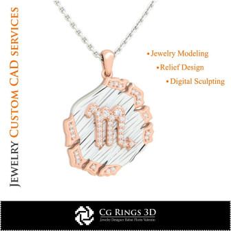 Scorpio Zodiac Pendant - 3D CAD Home, Bijoux 3D CAO, Pendentifs 3D CAO, Pendentifs du Zodiaque 3D