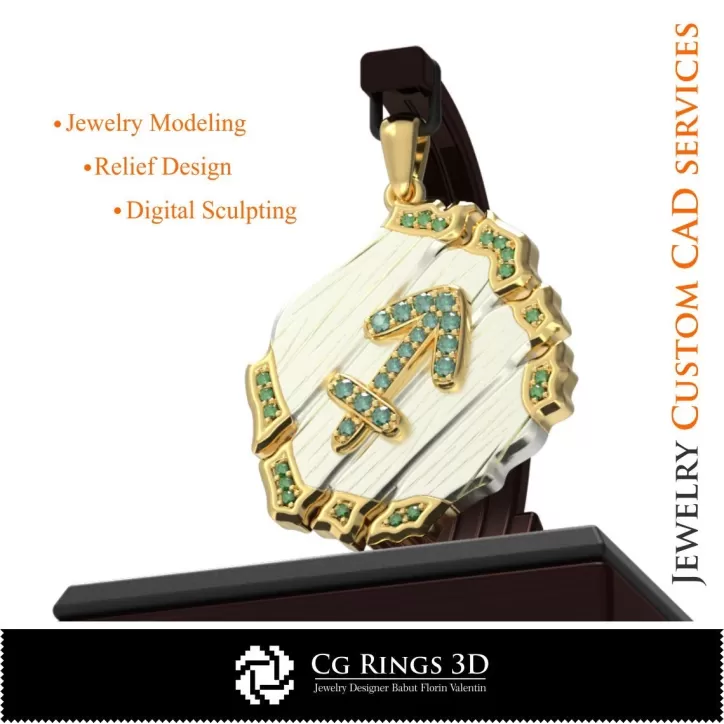 Colgante del Zodíaco Sagitario - CAD 3D