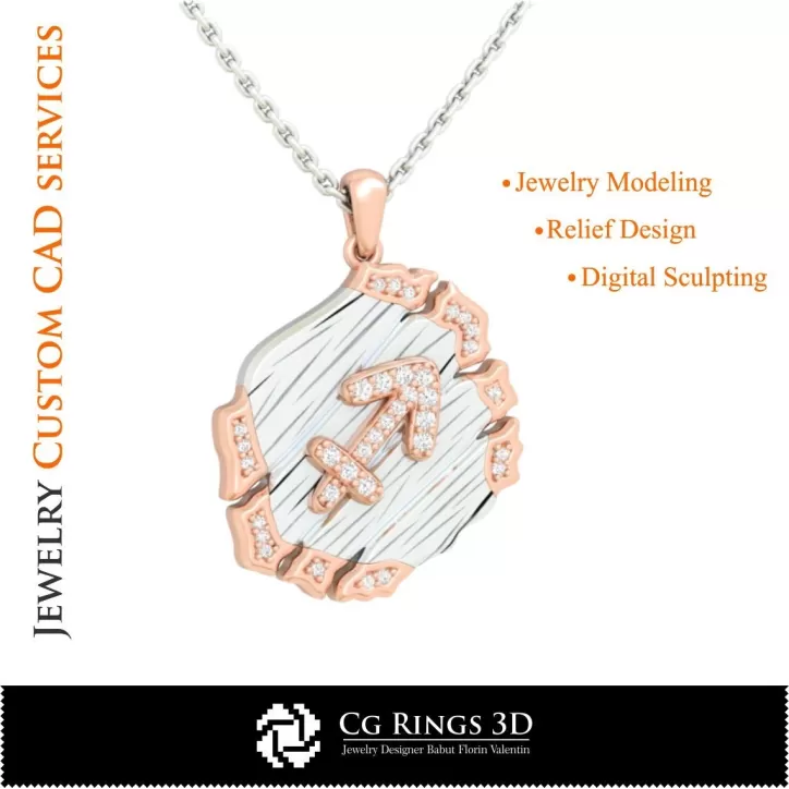 Pendentif Signe du Sagittaire - DAO 3D