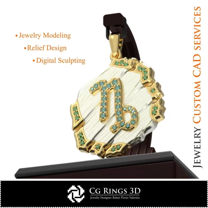 Capricorn Sternzeichen-Anhänger - 3D CAD Capricorn Sternzeichen-Anhänger - 3D CAD