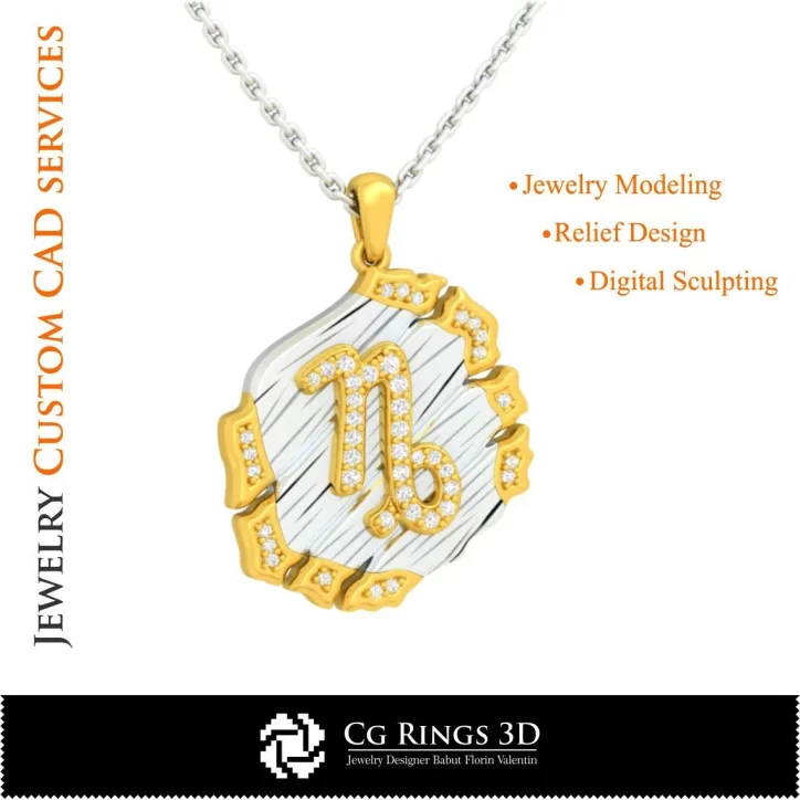 Capricron Zodiac Pendant - 3D CAD