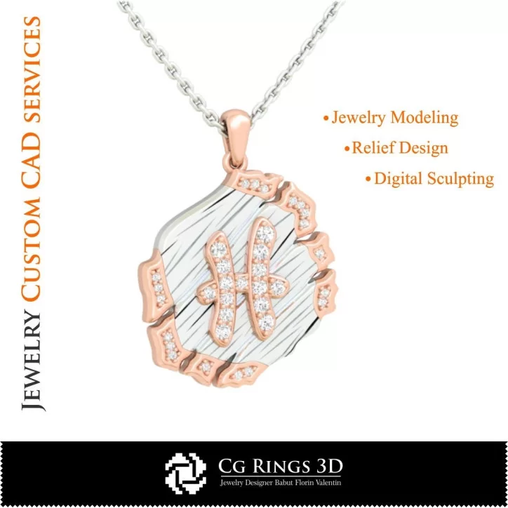 Pisces Zodiac Pendant - 3D CAD