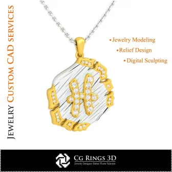 Pisces Zodiac Pendant - 3D CAD Home, Jewelry 3D CAD, Pendants 3D CAD , Vintage Jewelry 3D CAD , 3D Zodiac Pendants, 3D Retro Mo