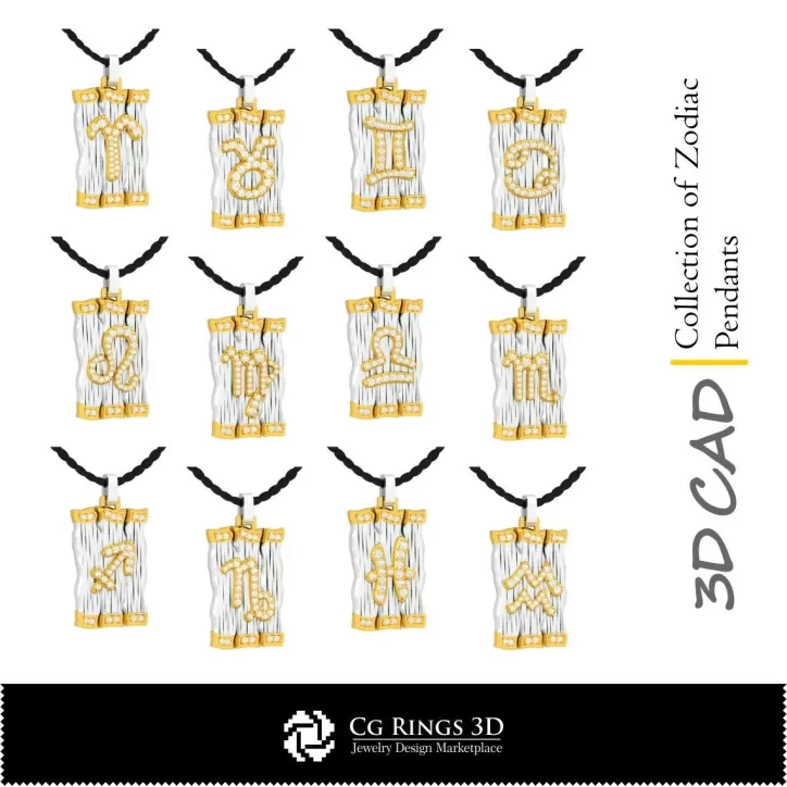 Kollektion der Tierkreis-Anhänger - 3D-CAD Kollektion der Tierkreis-Anhänger - 3D-CAD