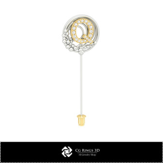 3D Brooch With Letter Q Home,  Jewelry 3D CAD, Brooches 3D CAD , 3D Brooch Stick Pin