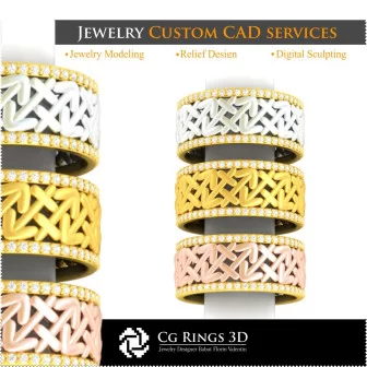 Collection of Wedding Rings with Zodiac - 3D CAD Home, Jewelry 3D CAD, Rings 3D CAD , Jewelry Collections 3D CAD , Wedding Ban