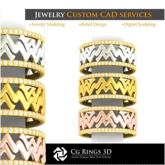 Collection of Wedding Rings with Zodiac - 3D CAD Home, Jewelry 3D CAD, Rings 3D CAD , Jewelry Collections 3D CAD , Wedding Ban