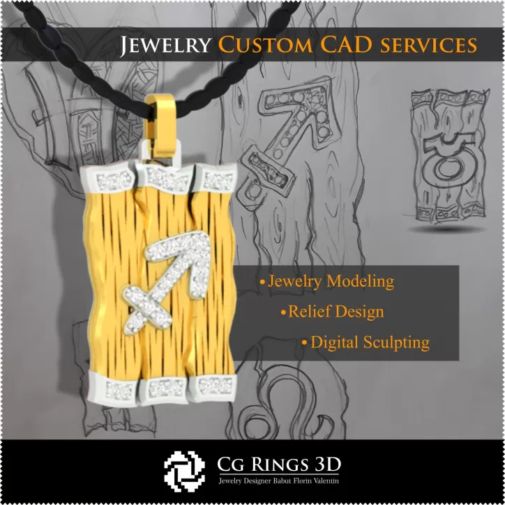 Kollektion der Tierkreis-Anhänger - 3D-CAD Kollektion der Tierkreis-Anhänger - 3D-CAD