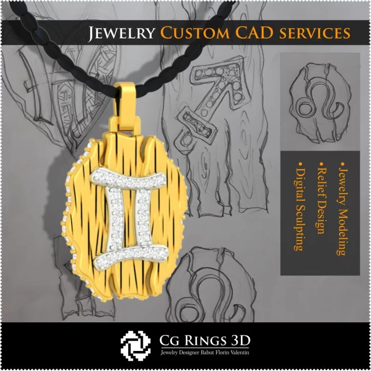 Collection of Zodiac Pendants - 3D CAD