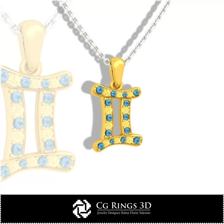 Kollektion der Sternzeichen-Kinderanhänger 3D-CAD