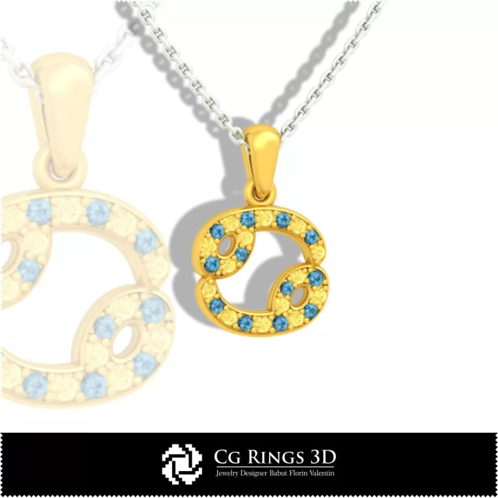 Collection of Zodiac Children Pendants 3D CAD