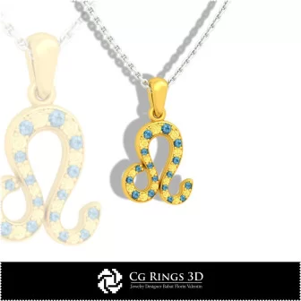 Collection of Zodiac Children Pendants 3D CAD Home, Jewelry 3D CAD, Pendants 3D CAD , Jewelry Collections 3D CAD , 3D Letter P