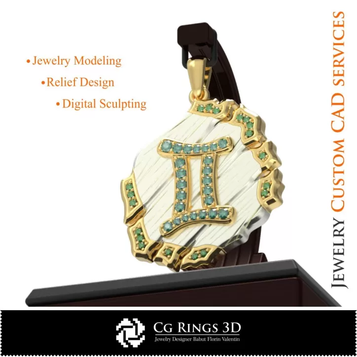 Colección de Colgantes del Zodiaco - CAD 3D Colección de Colgantes del Zodiaco - CAD 3D
