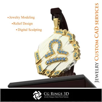 Collection of Zodiac Pendants - 3D CAD Home, Jewelry 3D CAD, Pendants 3D CAD , Jewelry Collections 3D CAD , 3D Zodiac Pendants