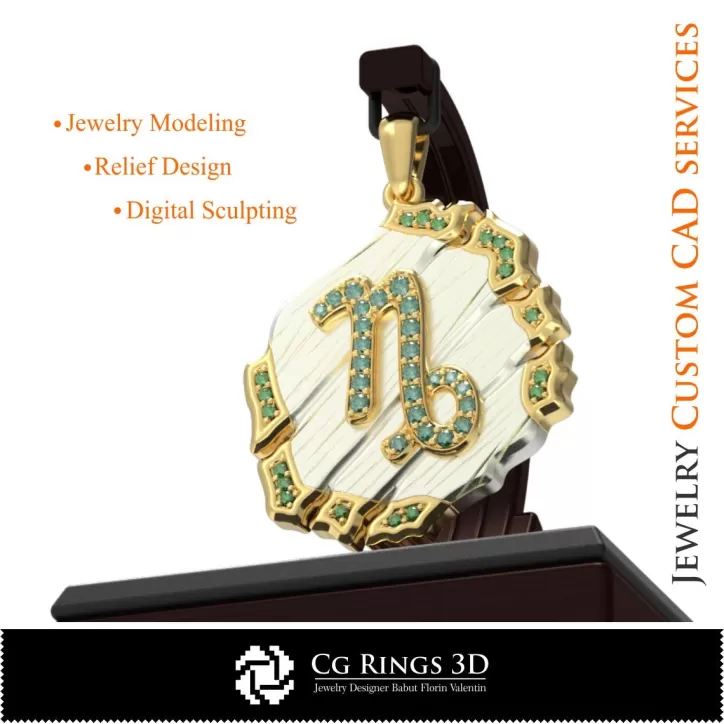 Kollektion der Sternzeichen-Anhänger - 3D CAD