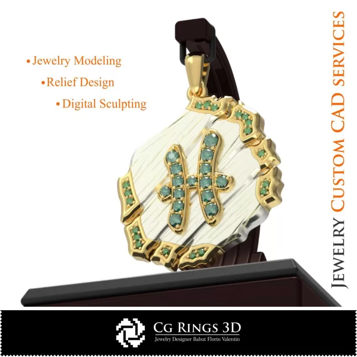 Kollektion der Sternzeichen-Anhänger - 3D CAD
