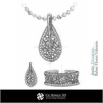 Set per schizzi di gioielli - Design di gioielli Schizzi di gioielli