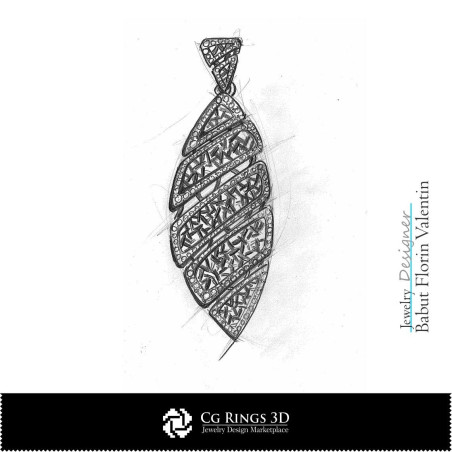 Croquis de Pendentif-Bijoux Design Croquis de Bijoux