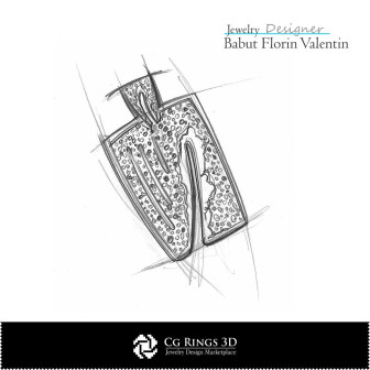 Croquis de Pendentif-Bijoux Design Croquis de Bijoux