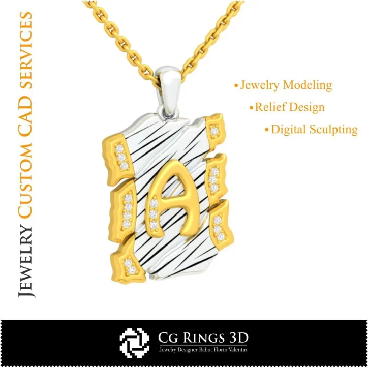 Pendant With Letter A - 3D CAD