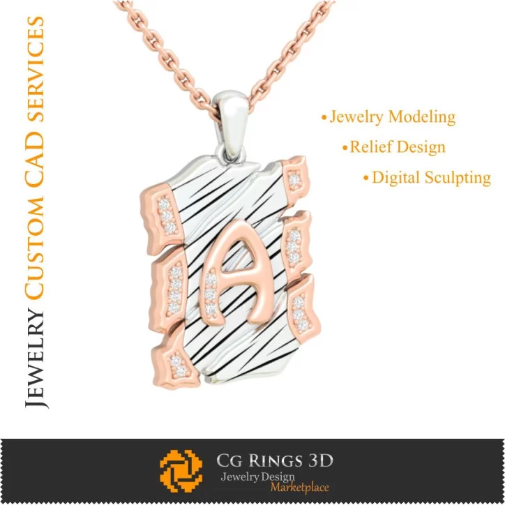 Pendant With Letter A - 3D CAD