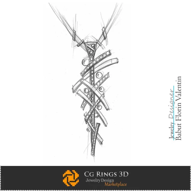 Sketch Pandative Dance - Design di Gioielli