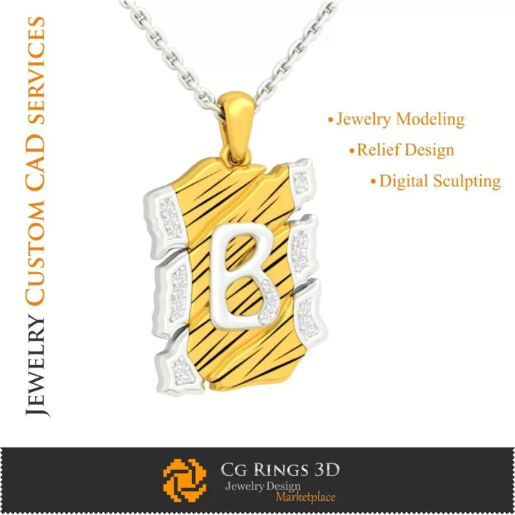 Pendant With Letter B - 3D CAD