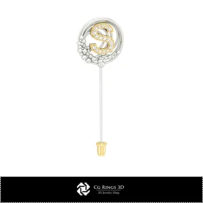 3D Brooch With Letter S