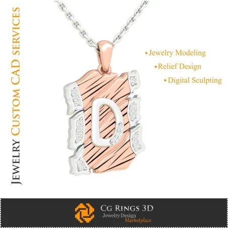 Pendant With Letter D - 3D CAD