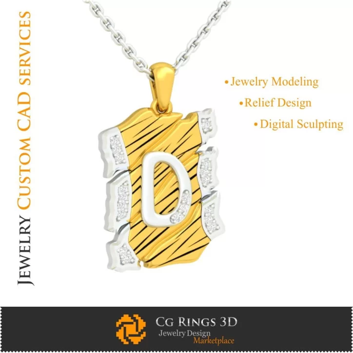 Pendant With Letter D - 3D CAD