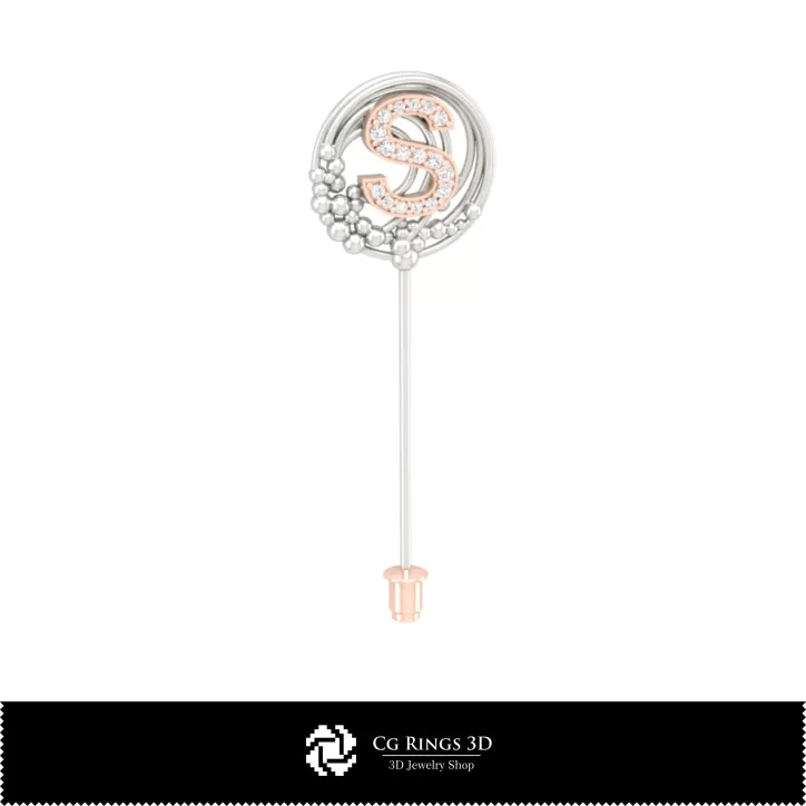 Broche 3D avec la lettre S