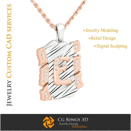 Pendant With Letter E - 3D CAD