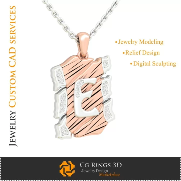 Pendant With Letter E - 3D CAD