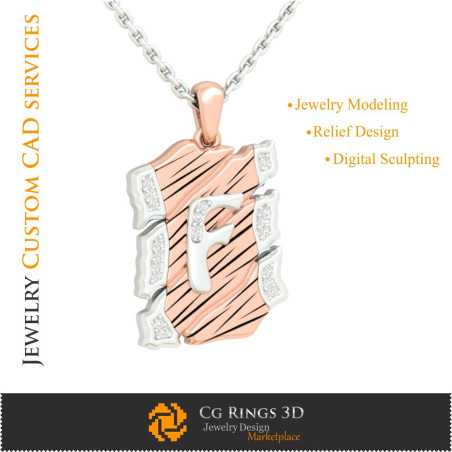 Pendant With Letter F - 3D CAD