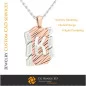 Pendentif avec lettre K - DAO 3D