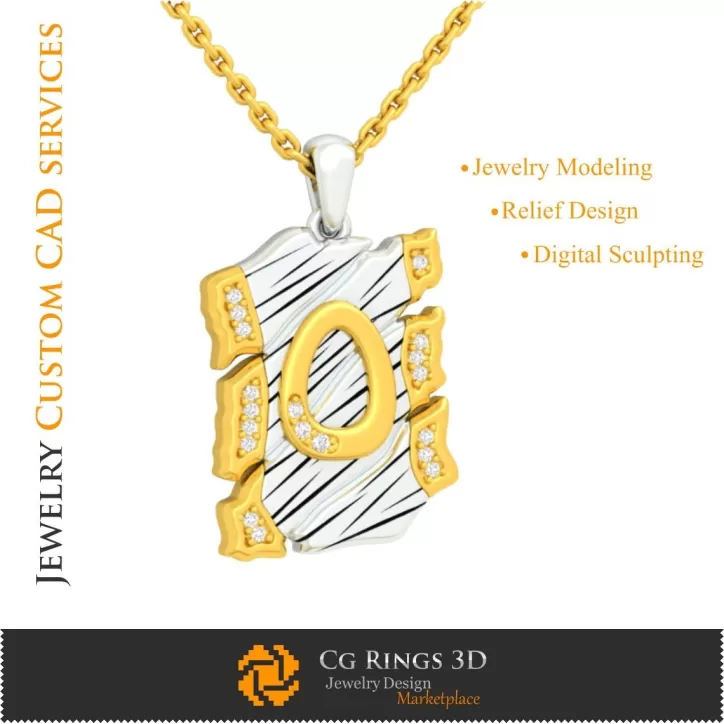 Colgante con la letra O - CAD 3D