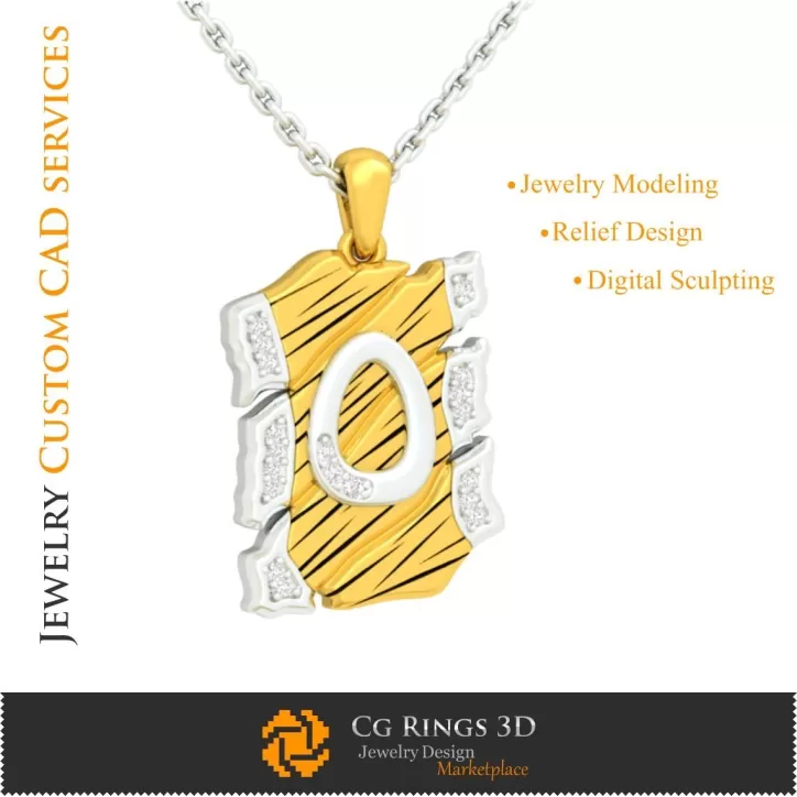 Colgante con la letra O - CAD 3D