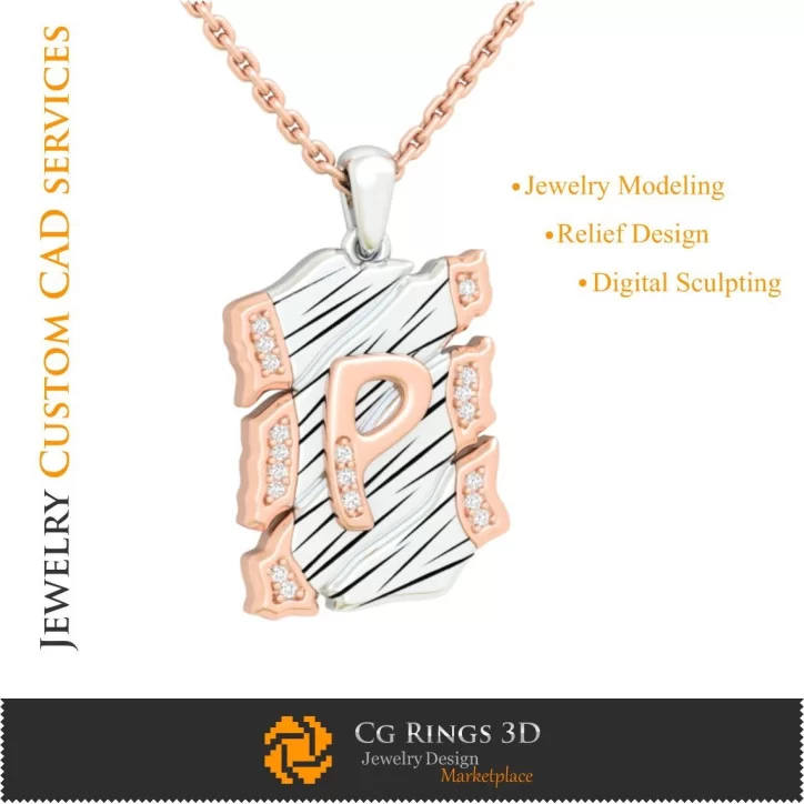 Pendant With Letter P - 3D CAD