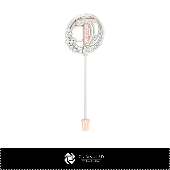 Broche 3D avec la lettre T