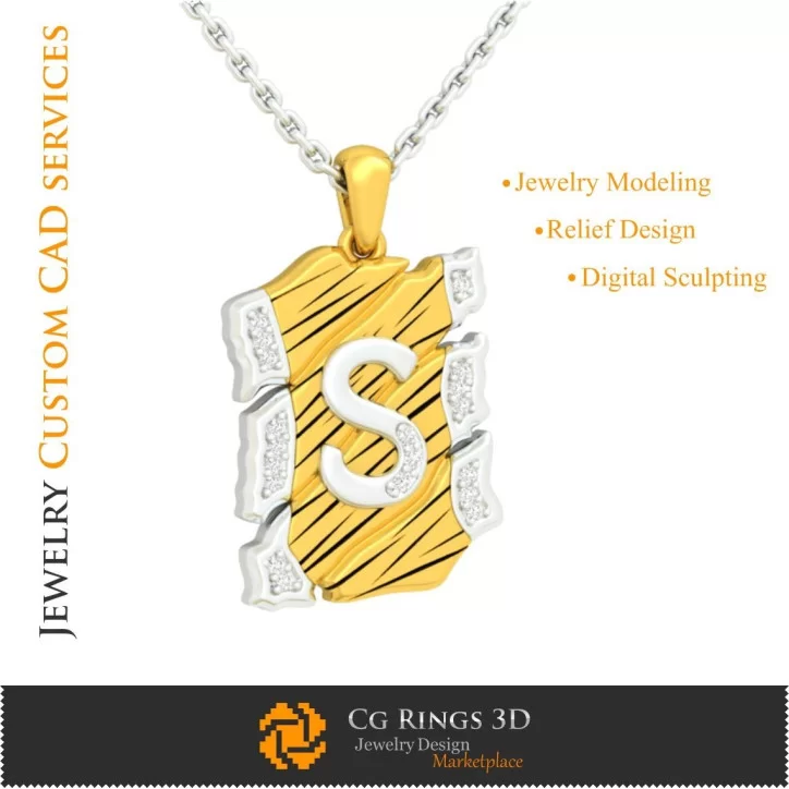 Pendant With Letter S - 3D CAD