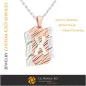 Pendentif avec lettre X - DAO 3D