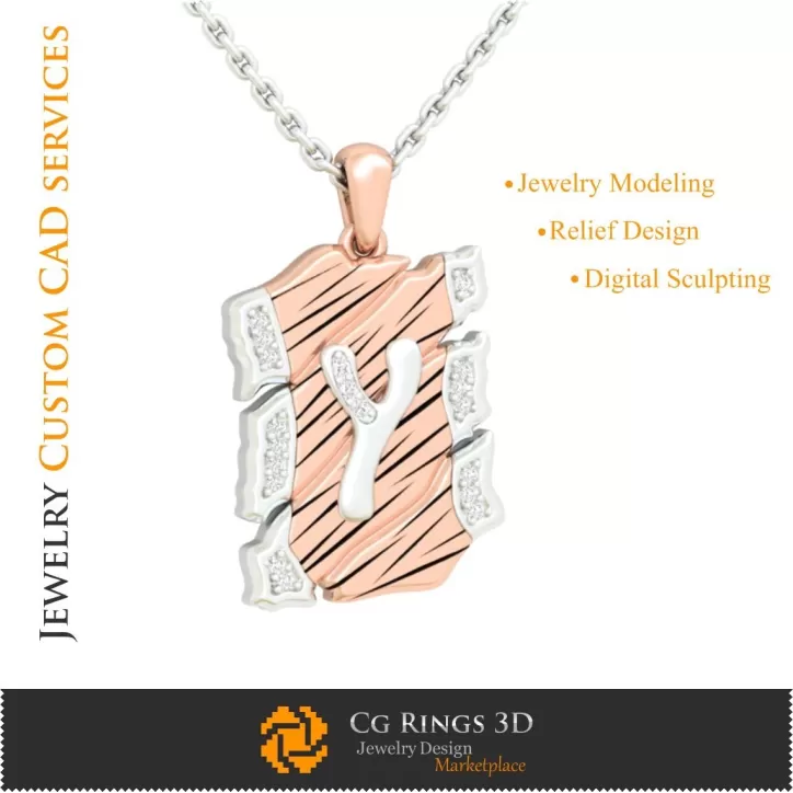 Pandantiv cu litera Y - CAD 3D Pandantiv cu litera Y - CAD 3D